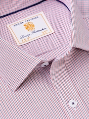 Brook Taverner Micro Oxford Check 100% Cotton Long Sleeve Shirt - Изображение 4 из 5