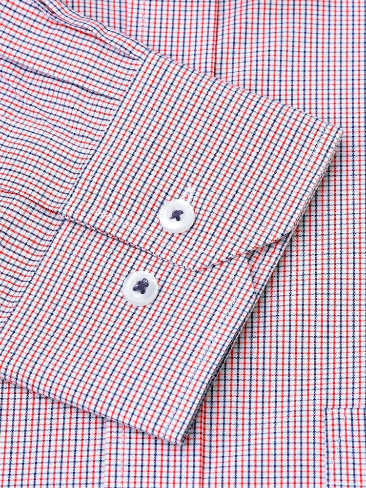 Brook Taverner Micro Oxford Check 100% Cotton Long Sleeve Shirt - Изображение 5 из 5