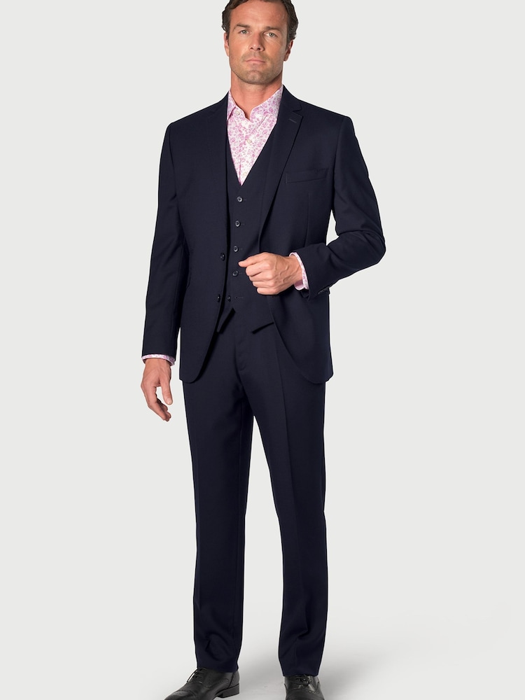 Brook Taverner Blue Wool Blend Suit Jacket - Image 2 of 4