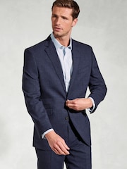 Brook Taverner Blue Linen Blend Mixer Suit Jacket - Image 1 of 6