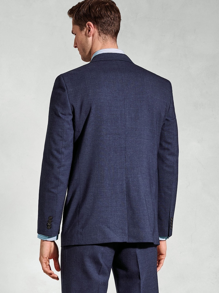 Brook Taverner Blue Linen Blend Mixer Suit Jacket - Image 2 of 6