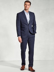 Brook Taverner Blue Linen Blend Mixer Suit Jacket - Image 3 of 6