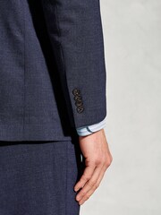 Brook Taverner Blue Linen Blend Mixer Suit Jacket - Image 6 of 6