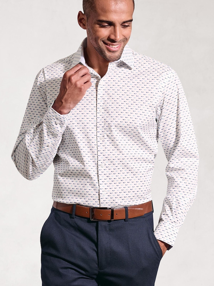 Brook Taverner Green Paisley Stretch Long Sleeve Shirt - Image 1 of 6 Brook Taverner Green Paisley Stretch Long Sleeve Shirt - Image 1 of 6