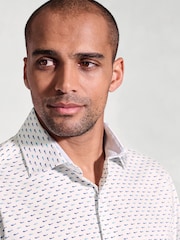 Brook Taverner Green Tiny Fish Stretch Long Sleeve Shirt - Image 3 of 6