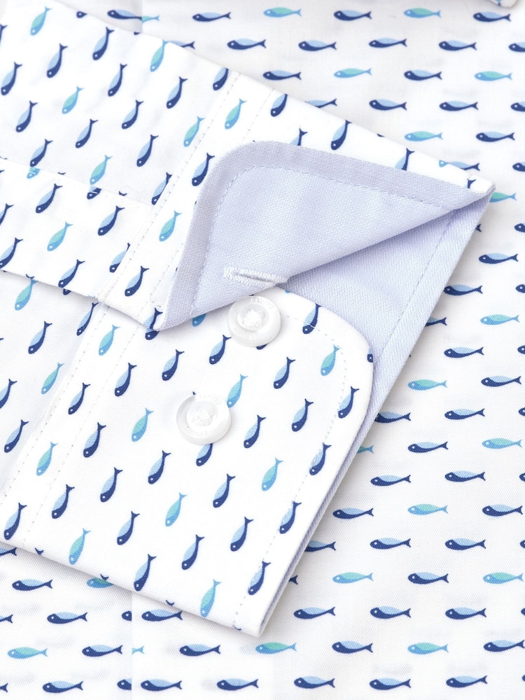 Brook Taverner Tiny Fish Stretch Long Sleeve Shirt - Image 4 of 6