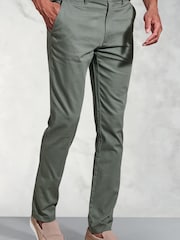 Brook Taverner Green Textured Stretch Trousers - Image 1 of 2