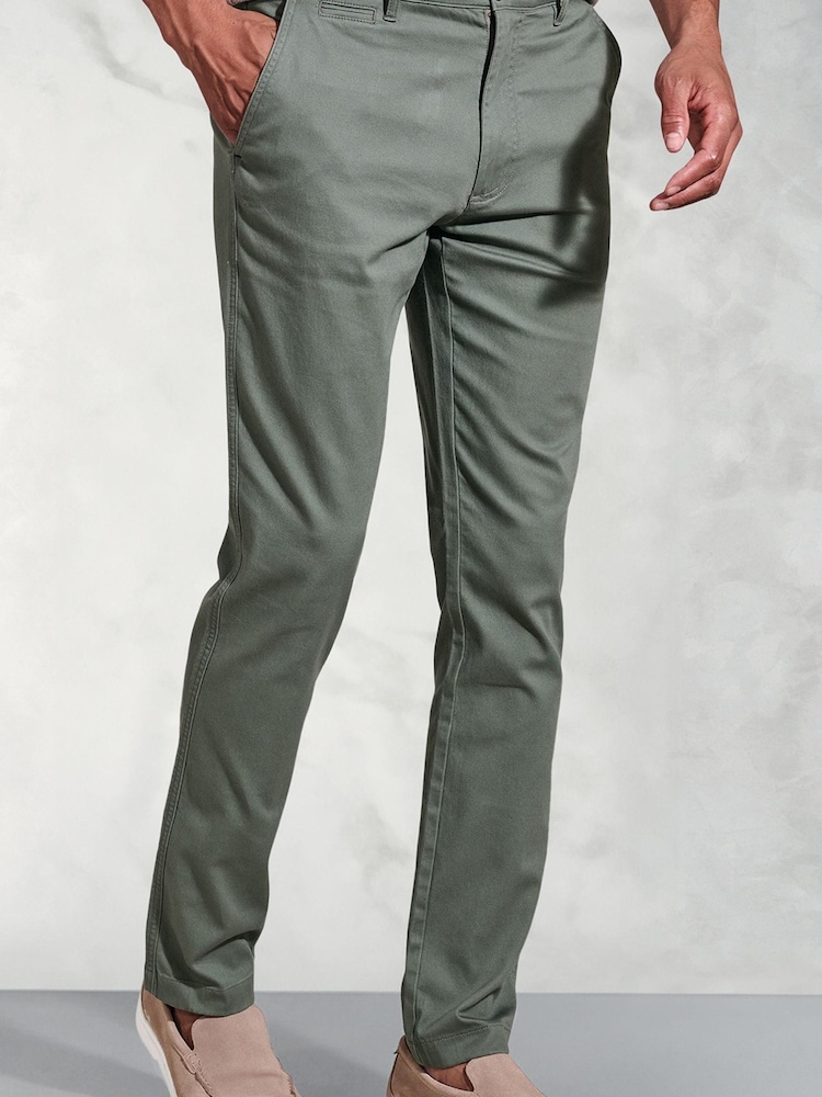 Brook Taverner Green Textured Stretch Trousers - Image 1 of 2