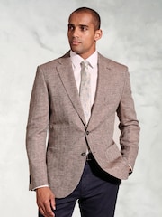 Brook Taverner Brown Linen Blend Jacket - Image 1 of 5