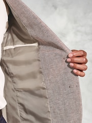 Brook Taverner Brown Herringbone Linen Blend Jacket - Image 6 of 6