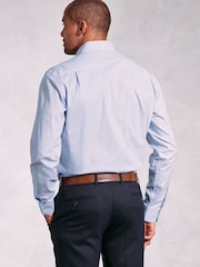 Brook Taverner Herringbone Stretch Cotton Long Sleeve Shirt - صورة 2 من 5