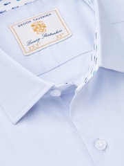 Brook Taverner Herringbone Stretch Cotton Long Sleeve Shirt - صورة 4 من 5