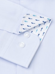 Brook Taverner Herringbone Stretch Cotton Long Sleeve Shirt - صورة 5 من 5