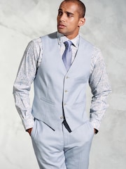 Brook Taverner Blue Textured Occasion Suit Waistcoat - Image 1 of 2