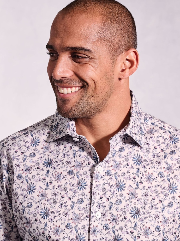 Brook Taverner Pink Ocassion Paisley Print Long Sleeve Shirt - Image 3 of 5