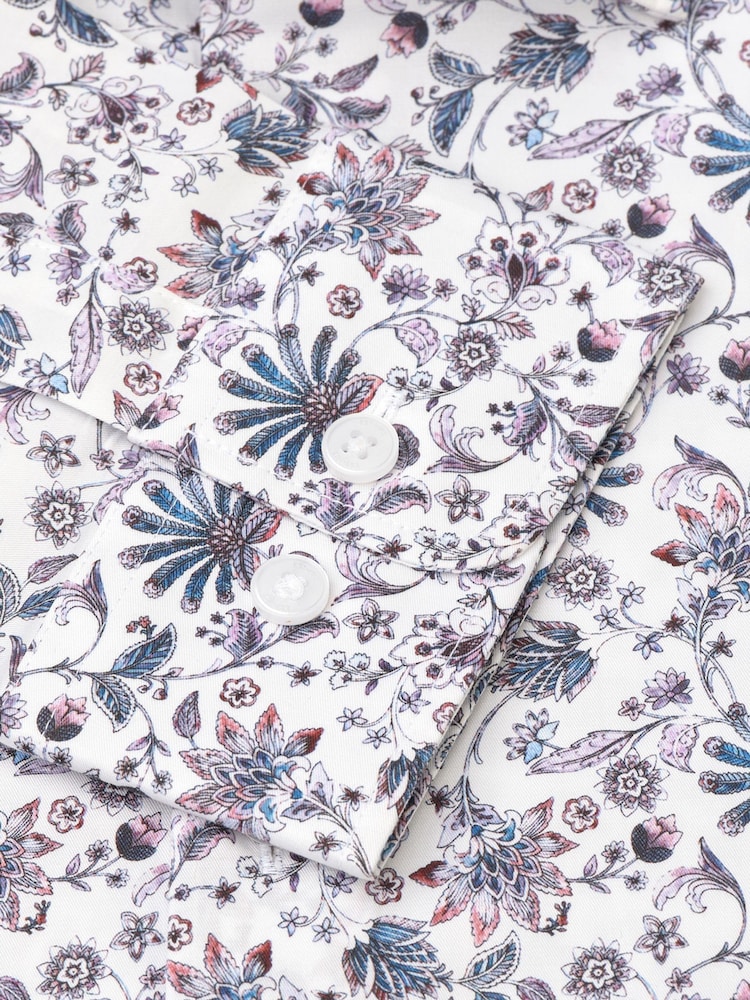 Brook Taverner Pink Ocassion Ornate Floral Print Long Sleeve Shirt - Image 5 of 5