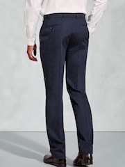 Brook Taverner Blue Linen Blend Mixer Suit Trousers - Image 2 of 2