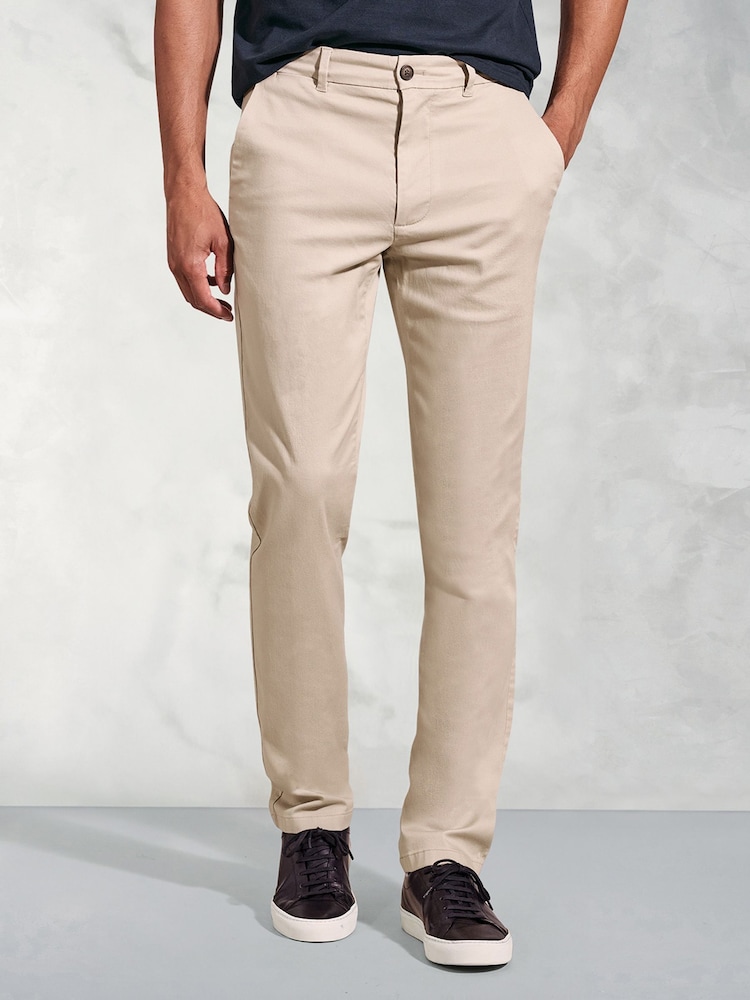 Brook Taverner Cream Sateen Stretch Trousers - Image 1 of 3