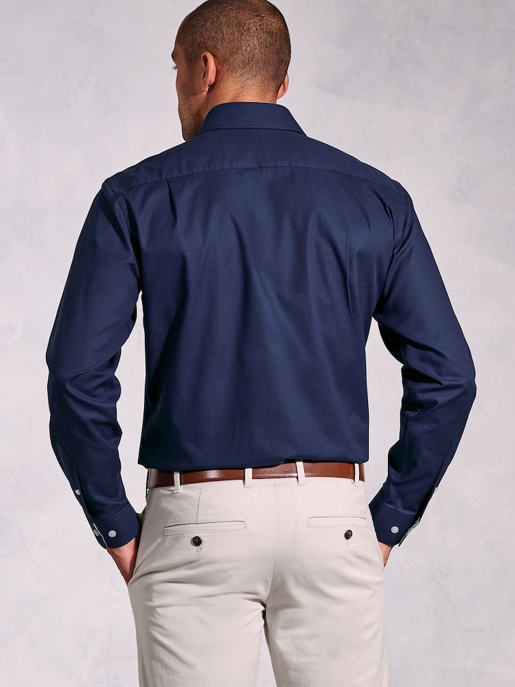 Brook Taverner Herringbone Stretch Long Sleeve Shirt - صورة 2 من 5