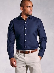 Brook Taverner Herringbone Stretch Long Sleeve Shirt - صورة 4 من 5