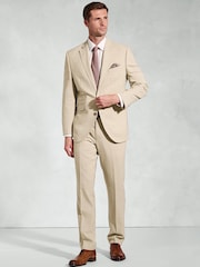 Brook Taverner Natural Linen Blend Mixer Suit Jacket - Image 3 of 6
