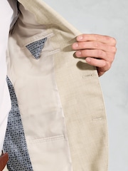 Brook Taverner Natural Linen Blend Mixer Suit Jacket - Image 6 of 6