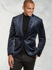 Brook Taverner Blue Velvet Evening Jacket - Image 1 of 2