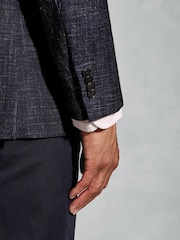 Brook Taverner Blue Textured Wool Jacket - Image 4 of 5