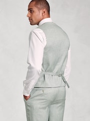Brook Taverner Green Textured Occasion Suit Waistcoat - Image 2 of 2