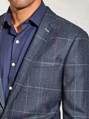Brook Taverner Blue Wool Check Jacket - Image 3 of 5