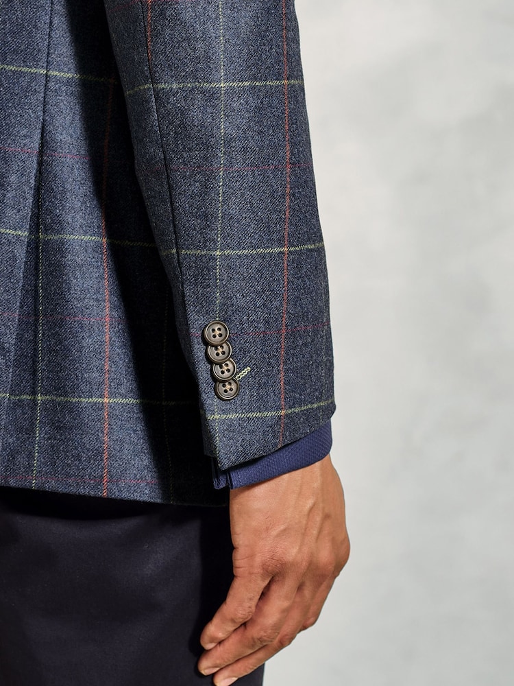 Brook Taverner Blue Wool Check Jacket - Image 4 of 5