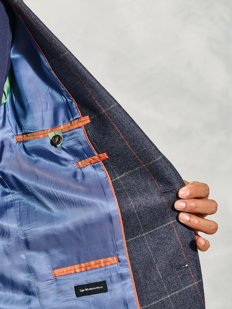 Brook Taverner Blue Wool Check Jacket - Image 5 of 5