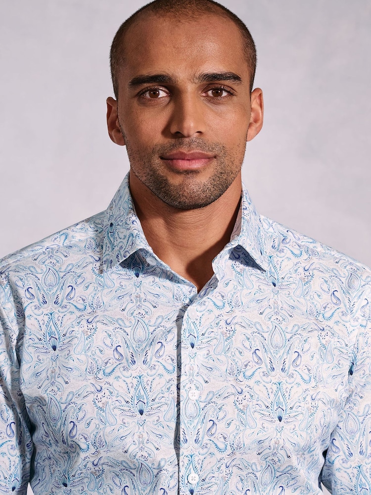 Brook Taverner Ocassion Paisley Print Long Sleeve Shirt - Image 3 of 5
