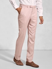 Brook Taverner Pink Textured Occasion Suit Trousers - Image 1 of 2