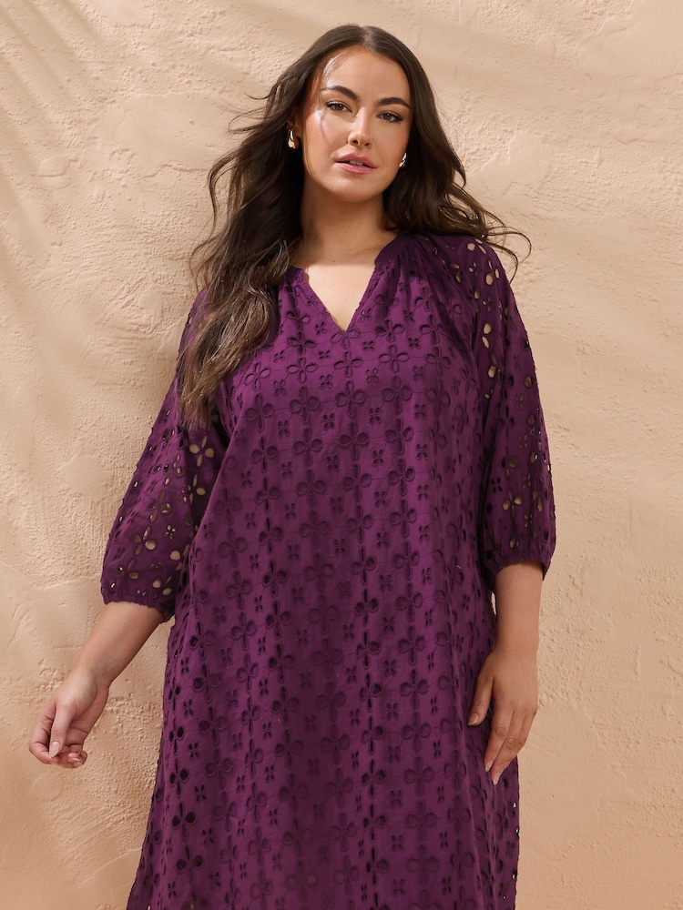 Evans 100% Cotton Broidery Swing Dress - Image 1 of 4