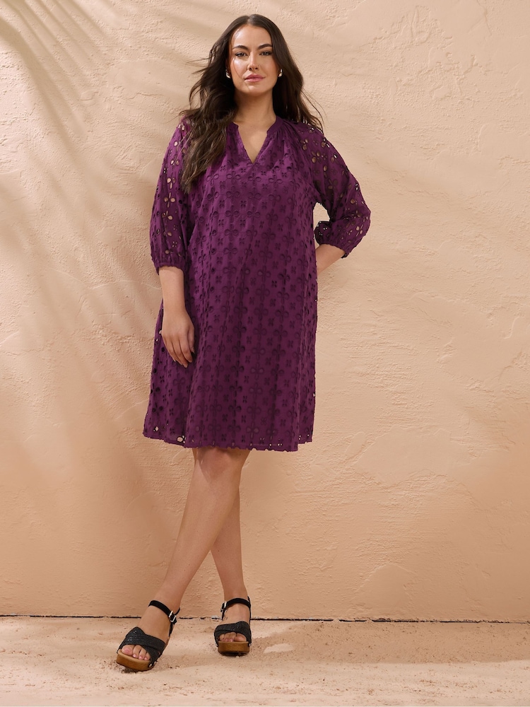 Evans 100% Cotton Broidery Swing Dress - Image 2 of 4