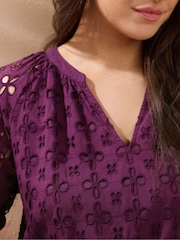 Evans 100% Cotton Broidery Swing Dress - Image 3 of 4