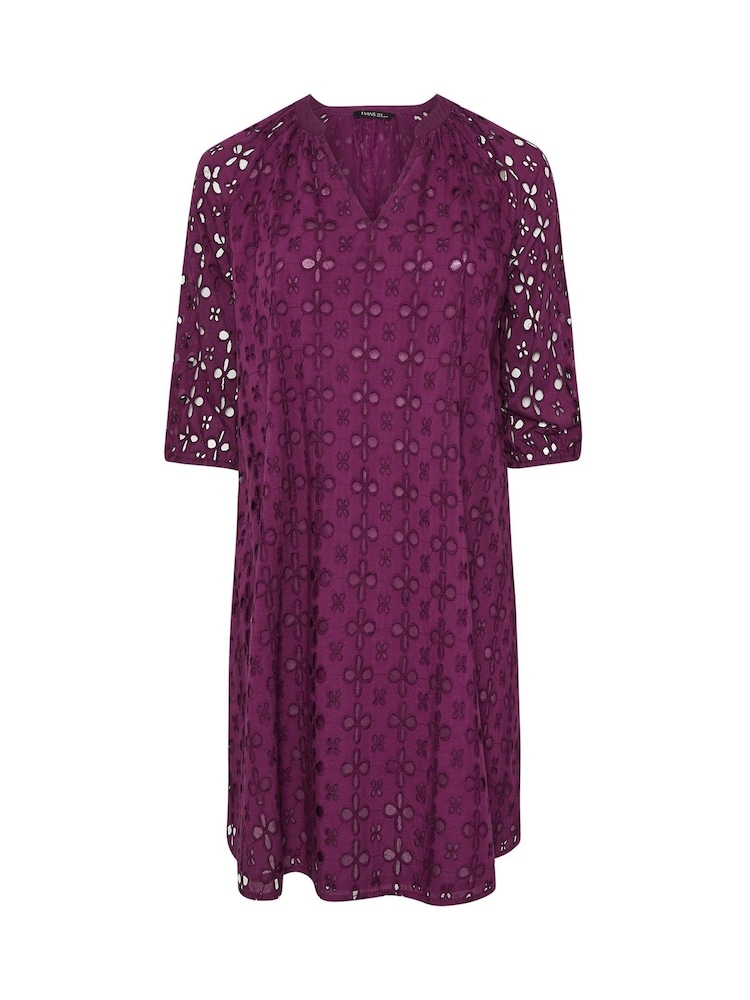 Evans 100% Cotton Broidery Swing Dress - Image 4 of 4
