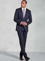 Brook Taverner Blue Linen Blend Mixer Suit Jacket - Image 3 of 6