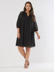 Evans 100% Cotton Broidery Swing Dress - Image 1 of 5