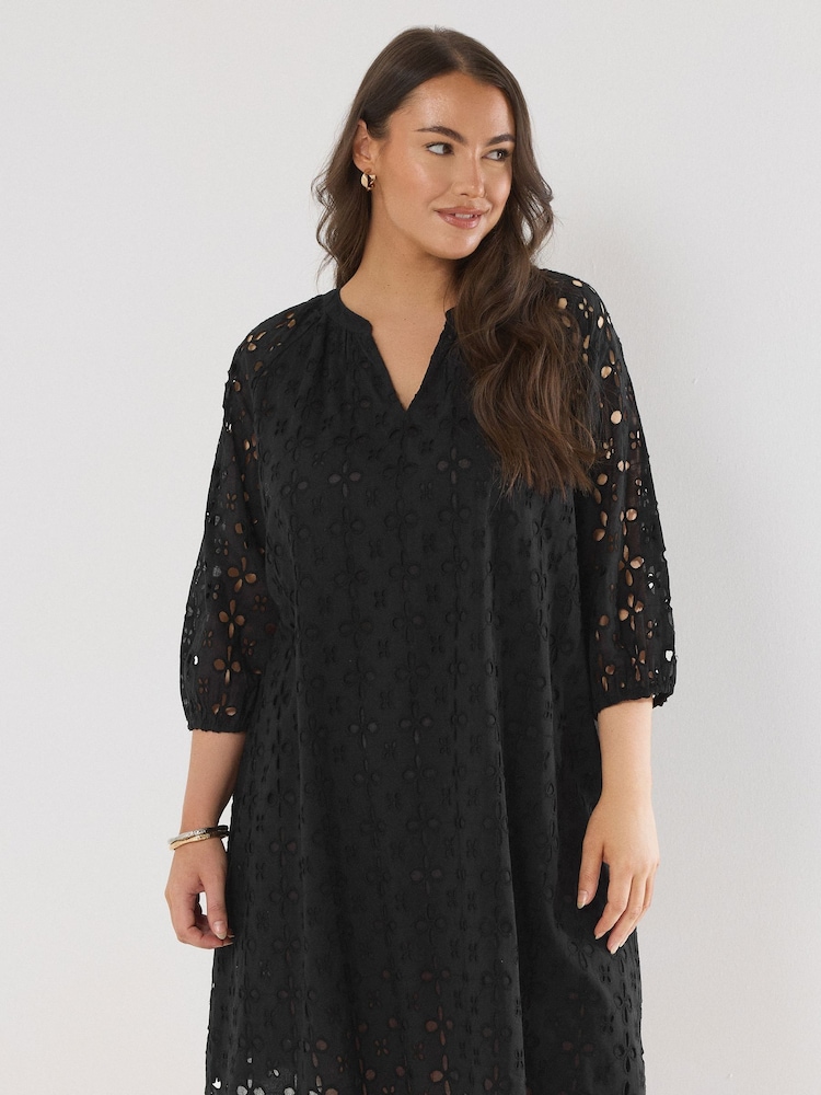 Evans 100% Cotton Broidery Swing Dress - Image 2 of 5