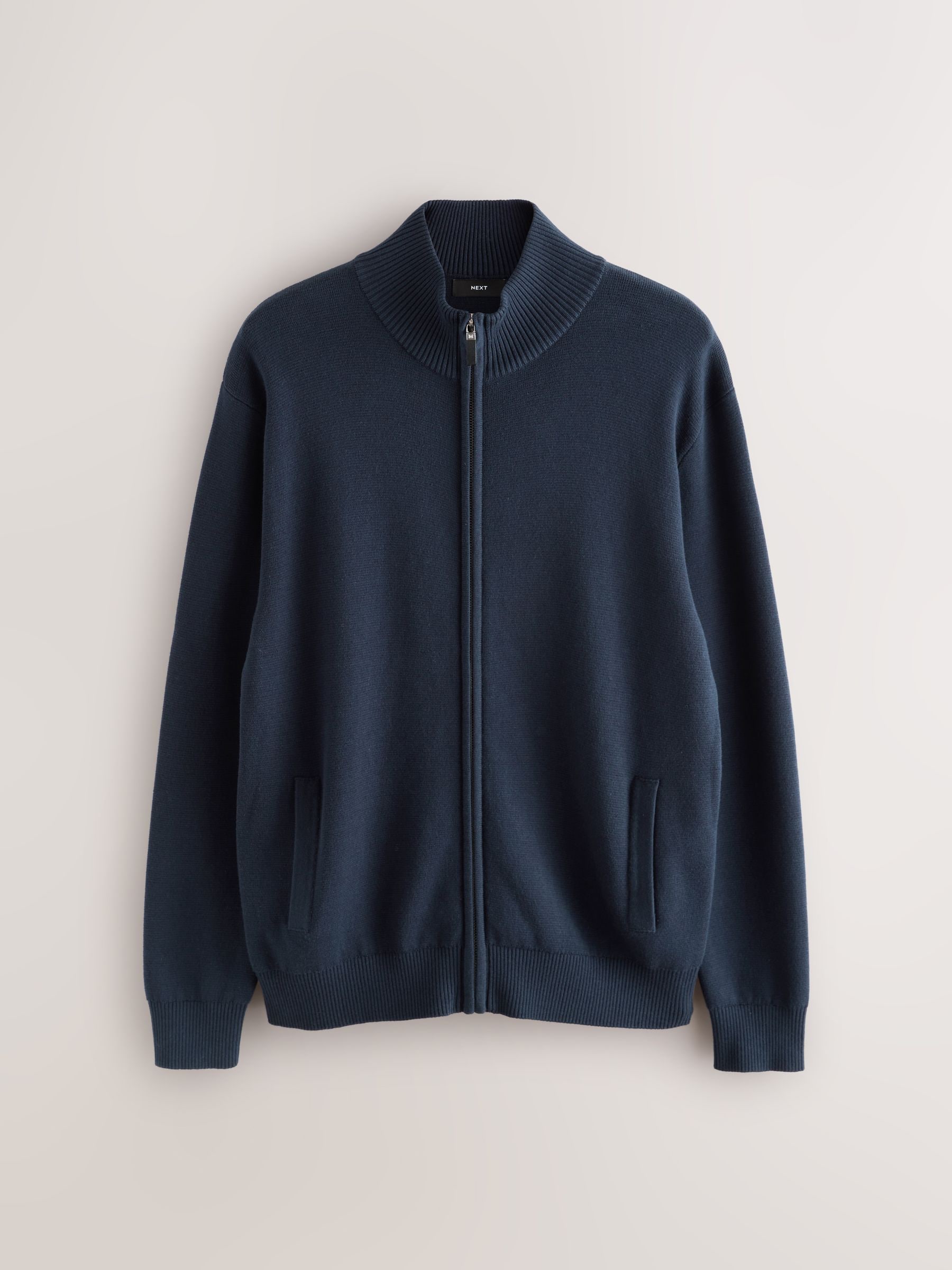 Buy Navy Blue Regular Fit Zip-Through Cardigan from Next Saudi Arabia