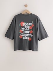 Grey Sugar and Spice Graphic Slogan Short Sleeve T-Shirt - Image 2 of 4