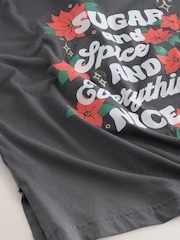 Grey Sugar and Spice Graphic Slogan Short Sleeve T-Shirt - Image 4 of 4