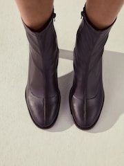 Chocolate Brown Extra Wide Fit Forever Comfort® Round Toe Sock Boots - Image 3 of 5