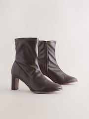 Chocolate Brown Extra Wide Fit Forever Comfort® Round Toe Sock Boots - Image 7 of 9