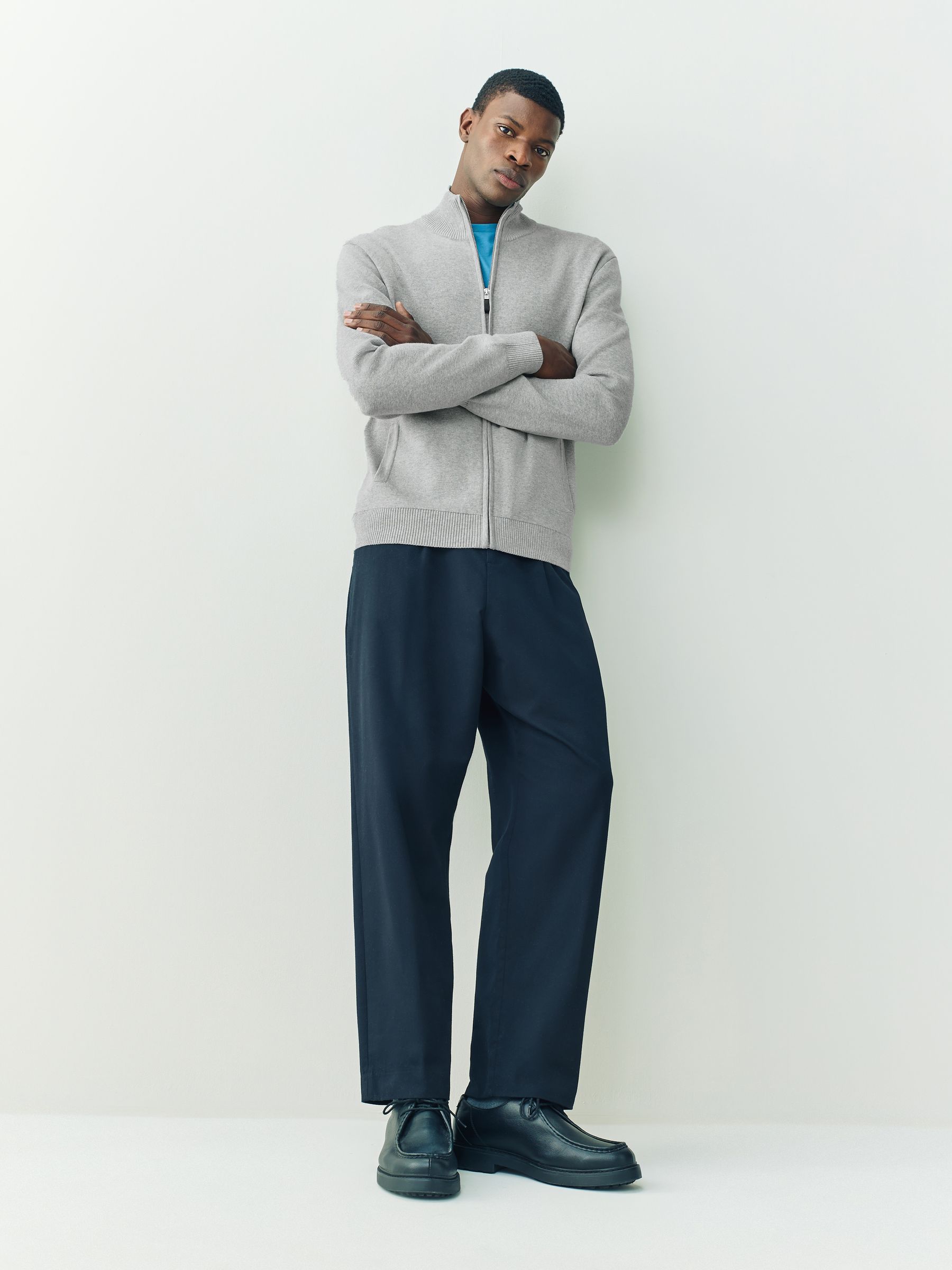 Buy Light Grey Regular Fit Zip-Through Cardigan from Next USA