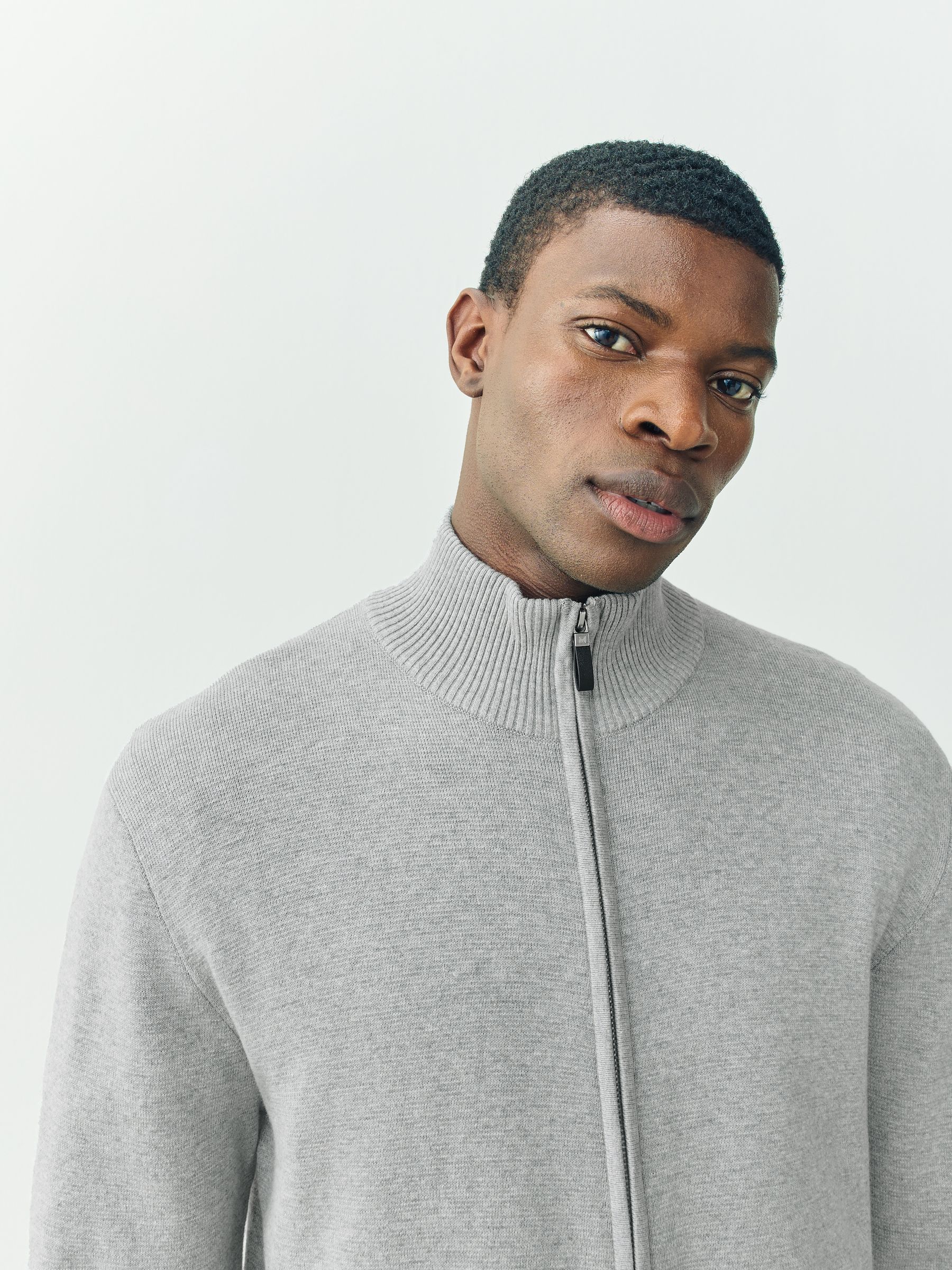 Buy Light Grey Regular Fit Zip-Through Cardigan from Next USA Buy Light Grey Regular Fit Zip-Through Cardigan from Next USA