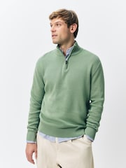 Dark Stone/Sage Green Regular Fit Premium Quarter Zip Jumpers 2 Pack - Image 10 of 10