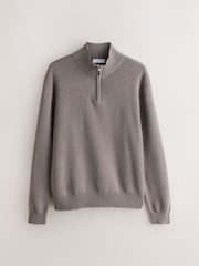 Dark Stone/Sage Green Regular Fit Premium Quarter Zip Jumpers 2 Pack - Image 2 of 10